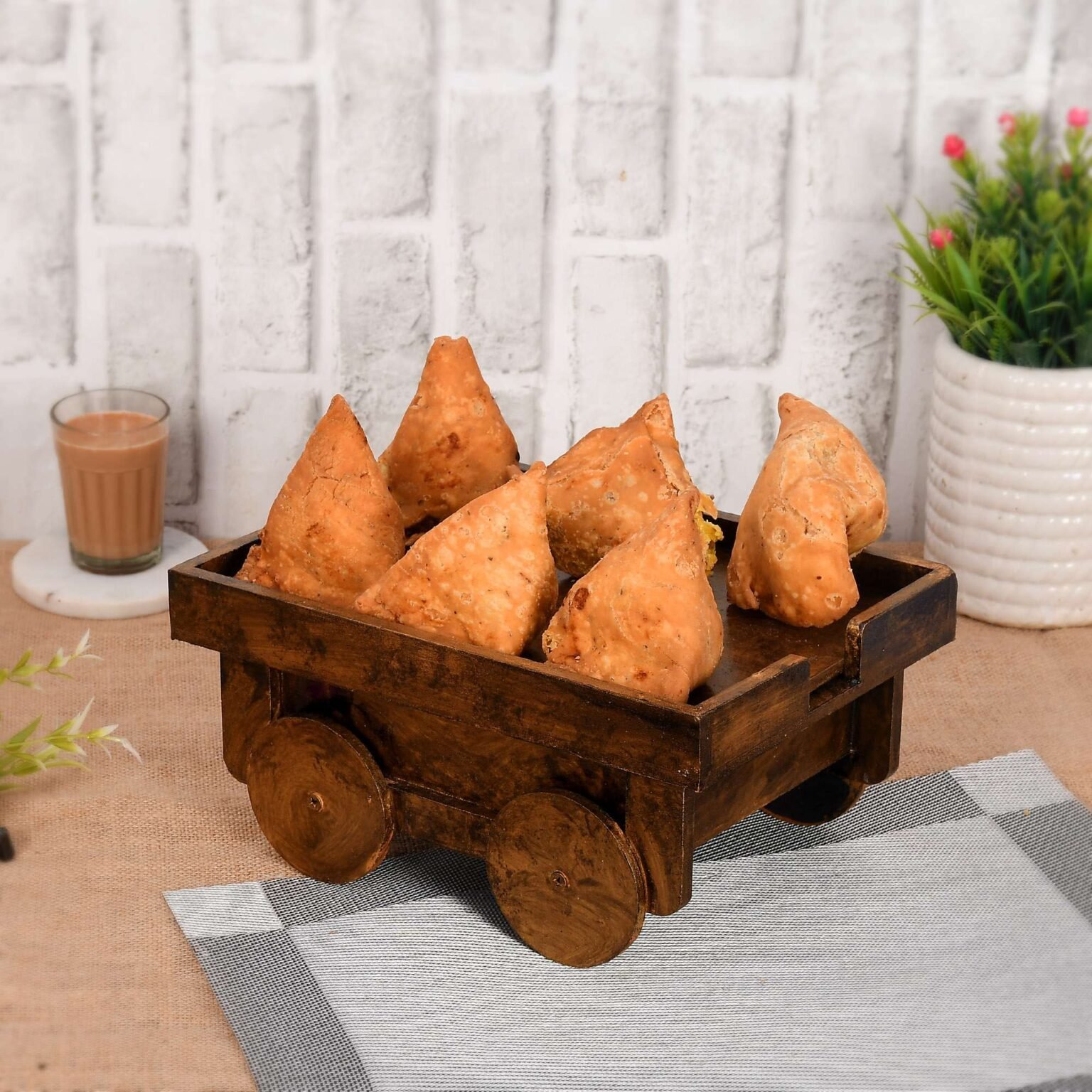 Traditional Wooden Food Serving Cart