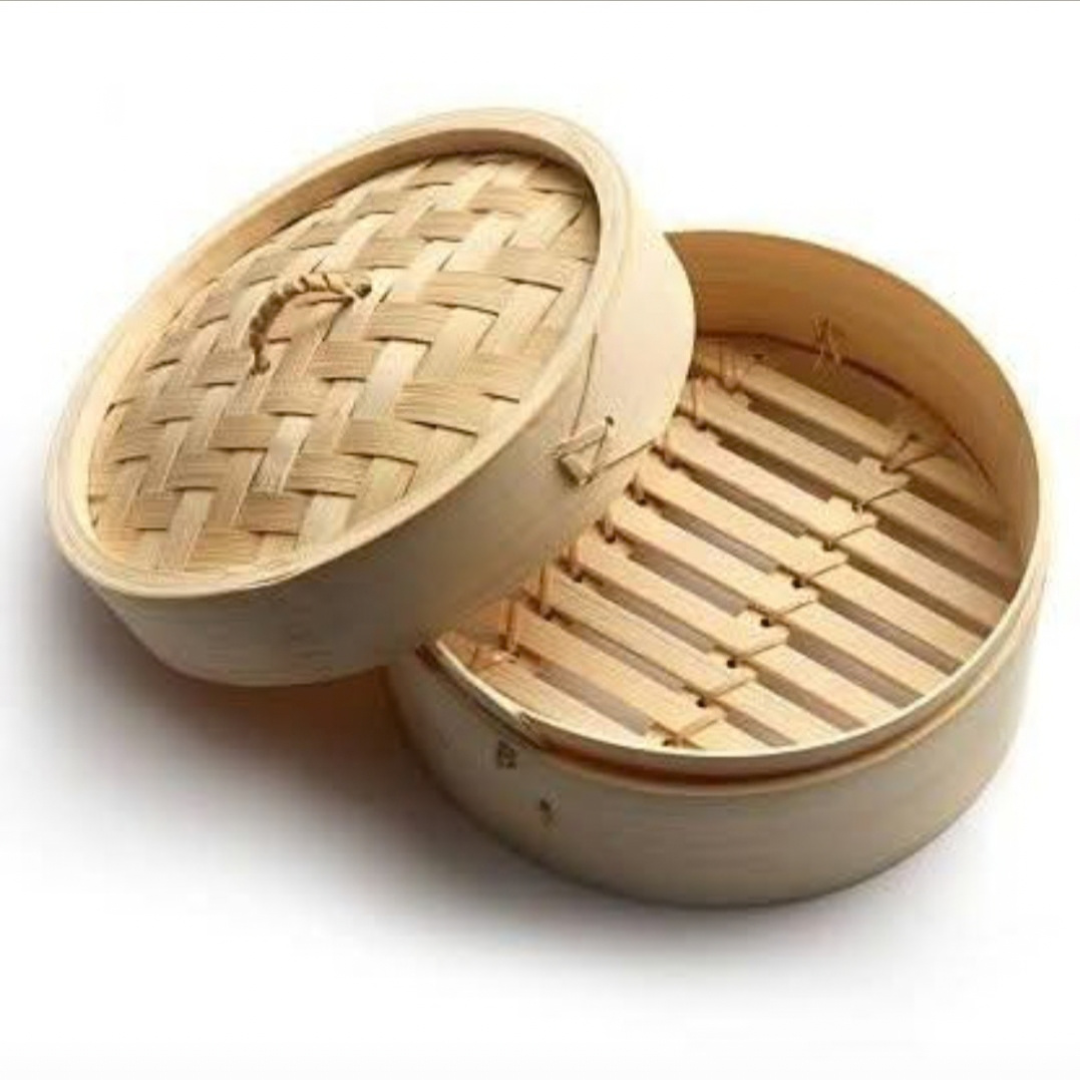 Handcrafted Bamboo Steamer Basket with Lid