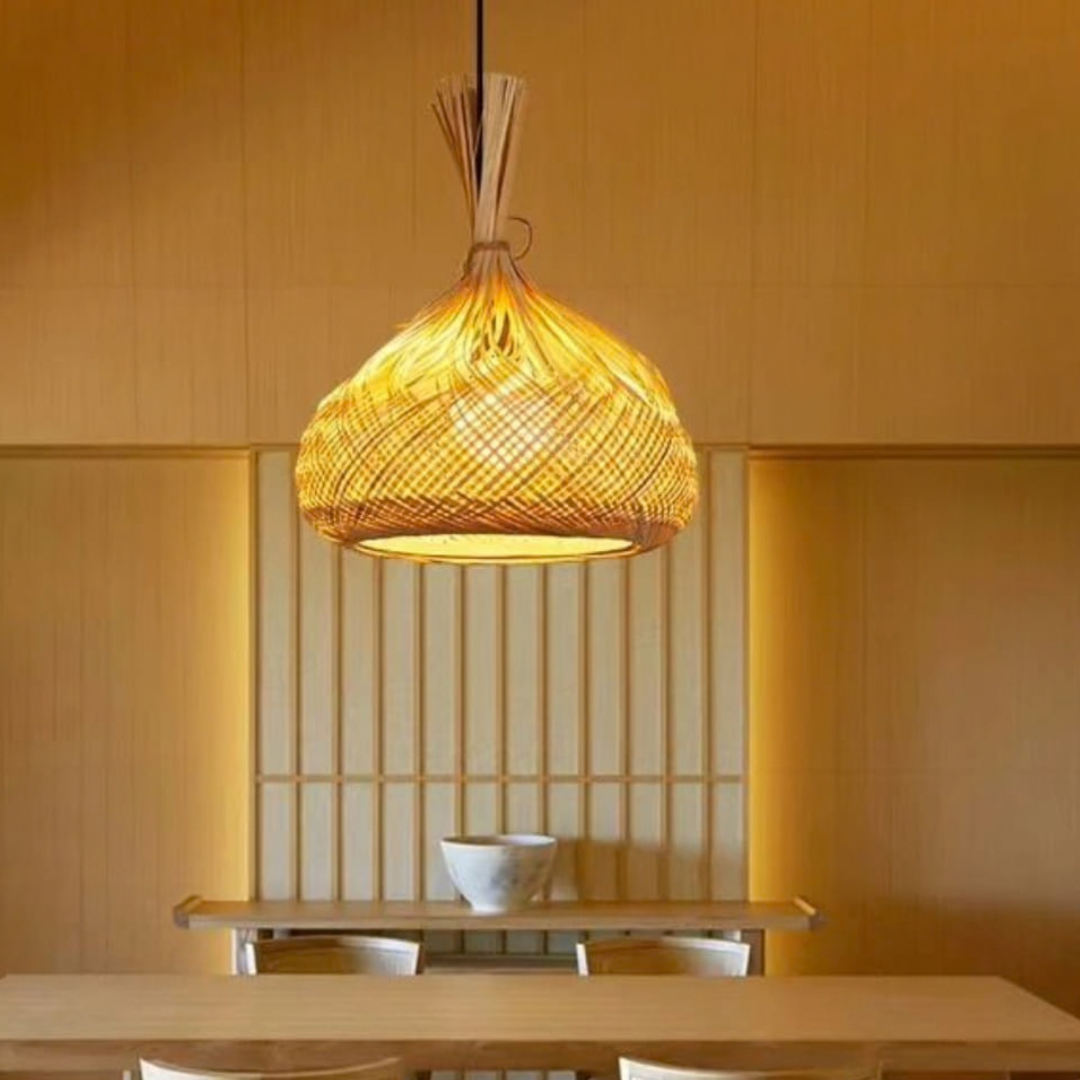 Handcrafted Woven Rattan Pendant Hanging Light