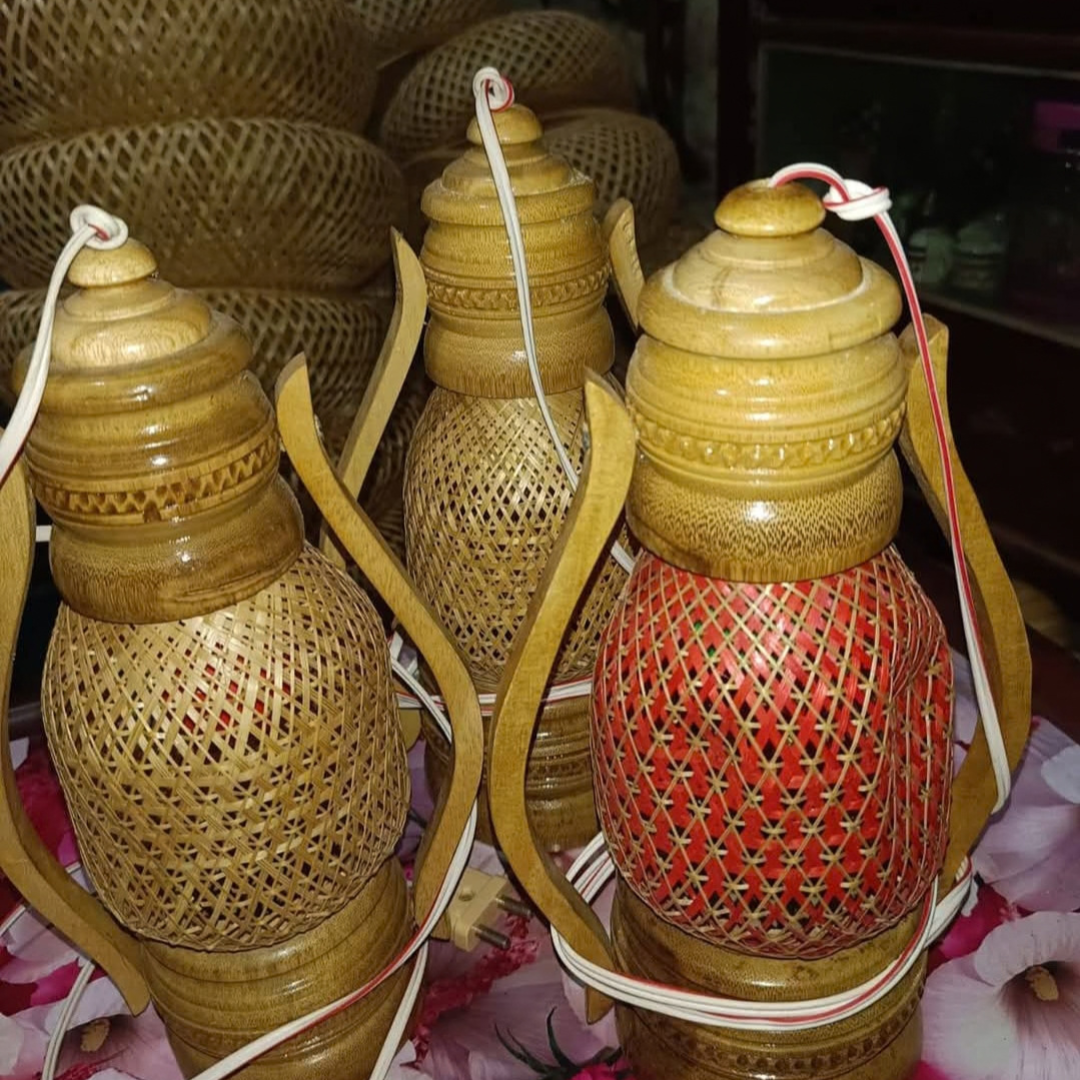 Handcrafted Bamboo & Cane Decorative Storage Basket Set