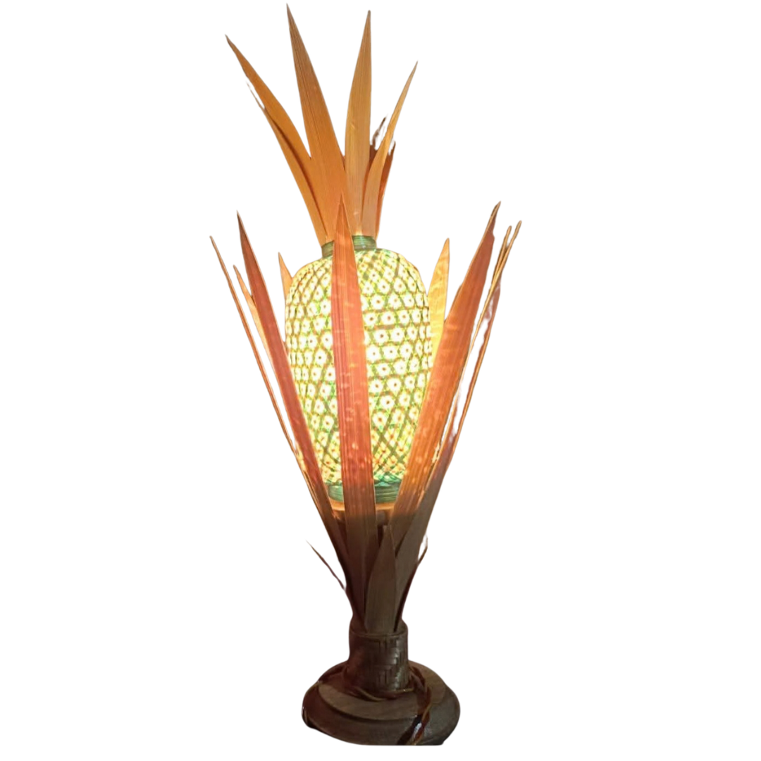 Handcrafted Bamboo Leaf Decorative Table Lamp